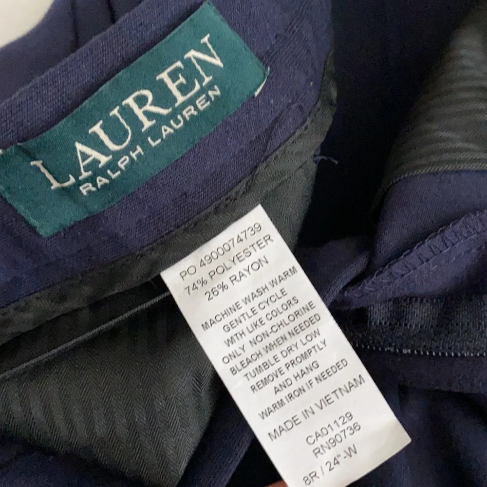 Ralph Lauren | Navy Blue Dress Pants School Uniform Cinch Hem Adjusted Waist 8R